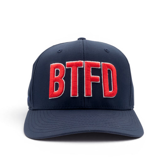 Navy hat with BTFD in red embroidery
